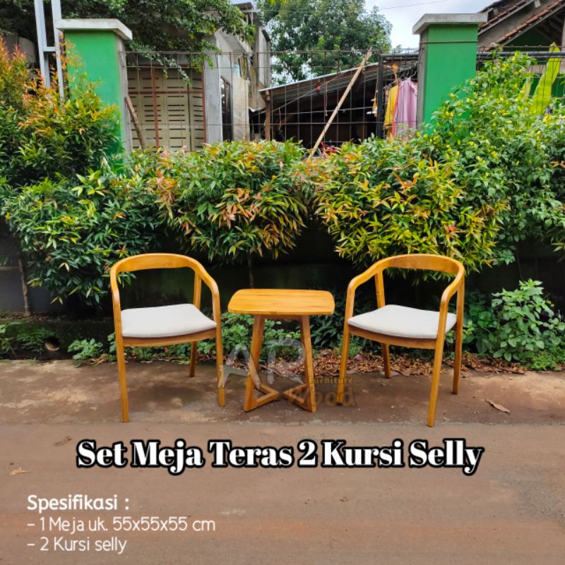 Meja Teras Set Kursi Selly Jok Dudukan Busa Empuk Murah