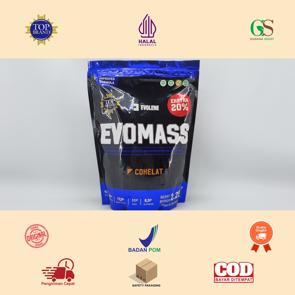 Manado Evolene EVOMASS 5 lbs - 2,25 kg Penambah Berat Badan - Coklat