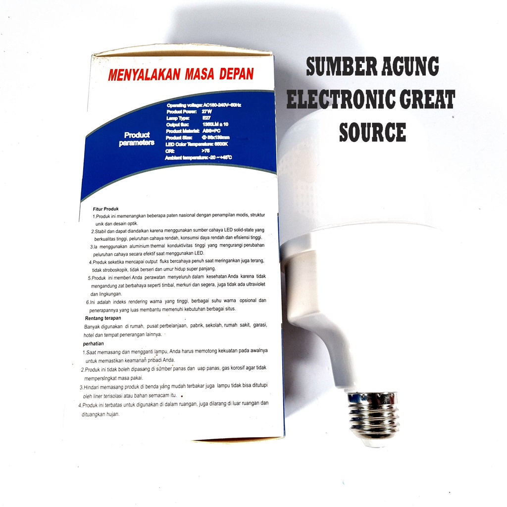 Lampu LED SX 27W 27 Watt Bentuk Kapsul 30000 Jam Pemakaian E27 Cahaya Putih