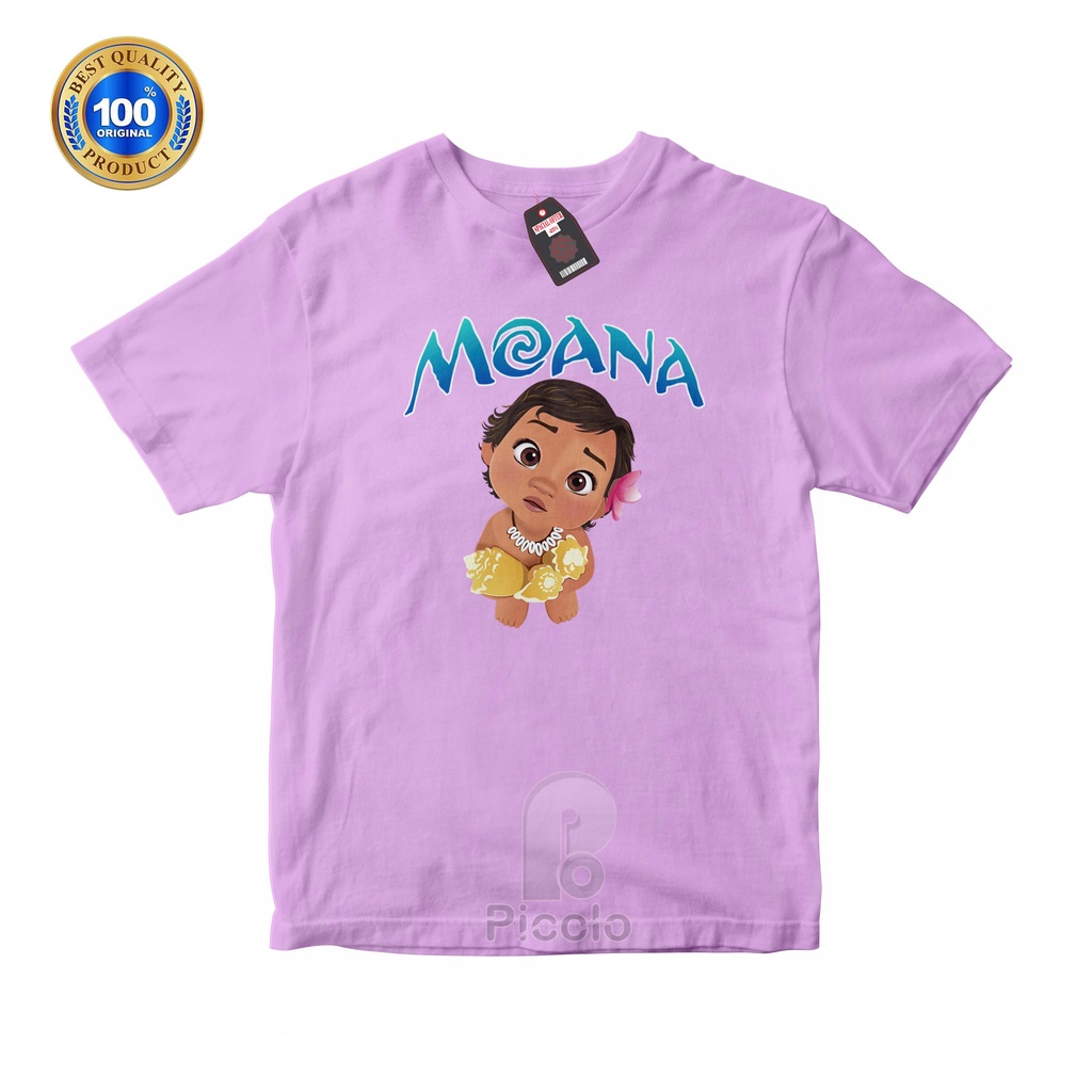 (FREE NAMA) BAJU KAOS  ATASAN ANAK MOTIF KARAKTER DISNEY MOANA Bahan COTTUN