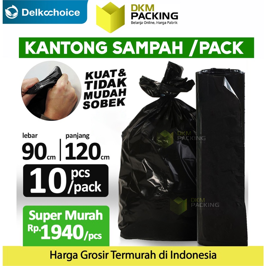 KANTONG PLASTIK SAMPAH 90x120cm TRASH BAG TEBAL HITAM JUMBO TERMURAH SATUAN