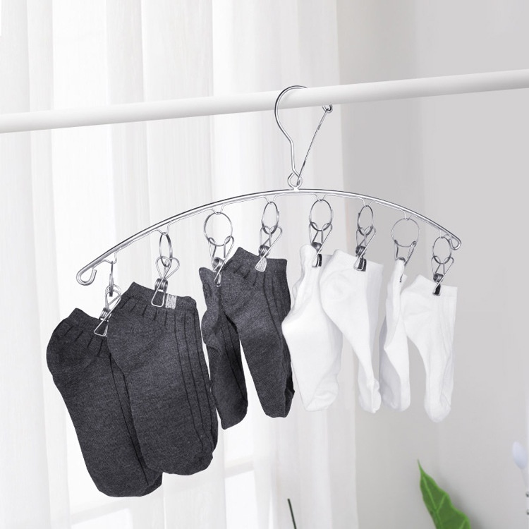 Gantungan Jemuran Hanger 10 Jepit Stainless Steel Untuk Pakaian Bayi Kaos Kaki Celana