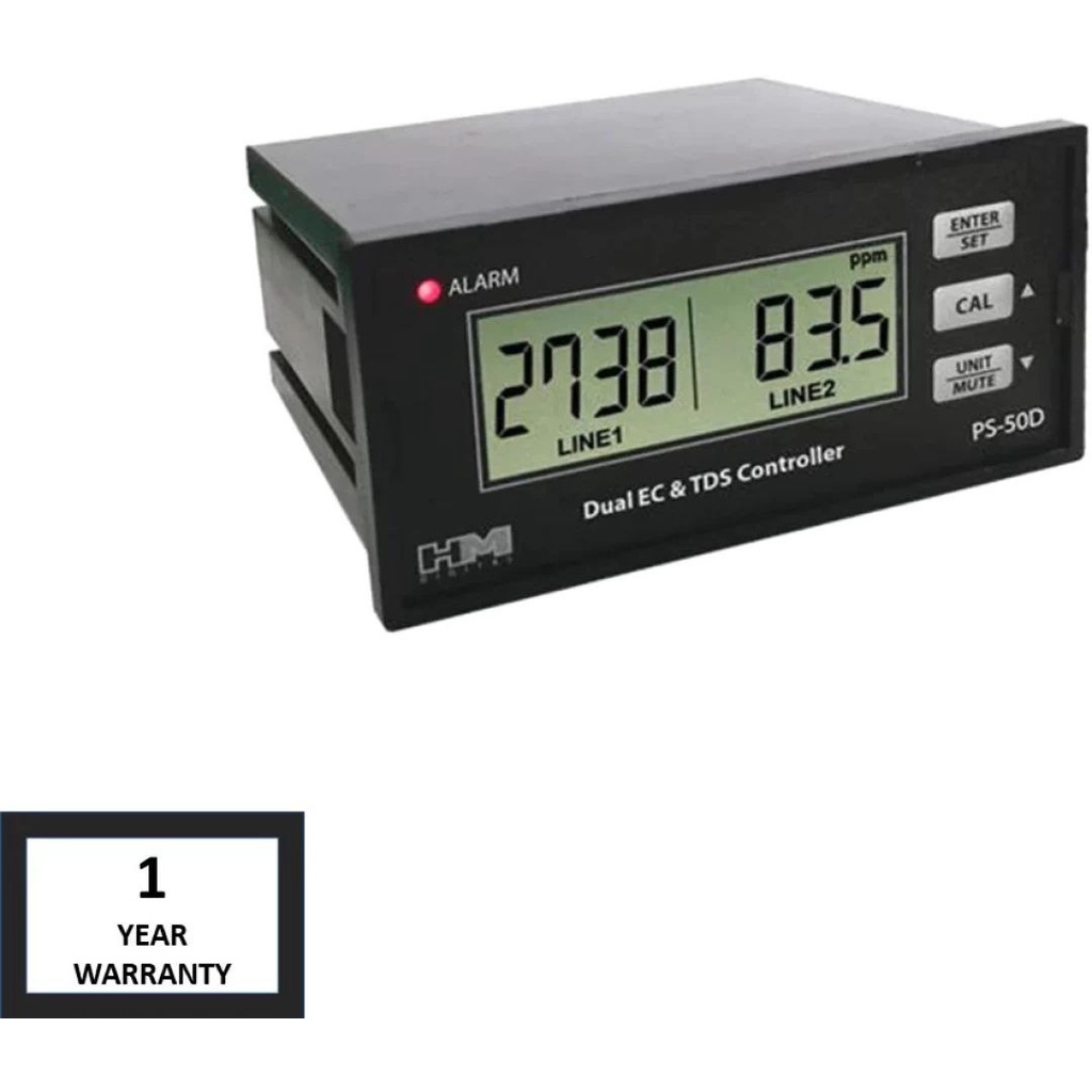 TDS CONTROLLER HM DIGITAL PS-50D Dual Display TDS/EC Lines Controller