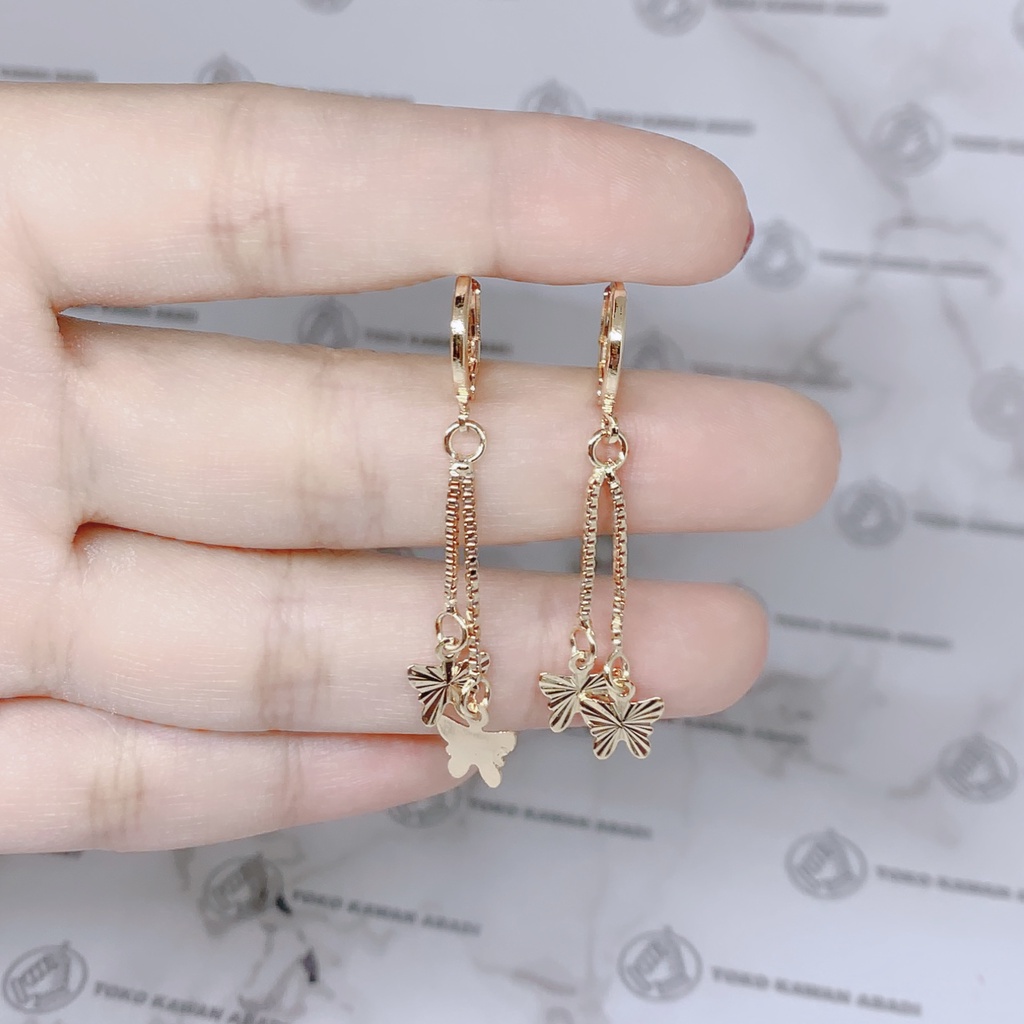 Xuping Gold Anting Dewasa Model Clips Permata Pelangi 24K *61