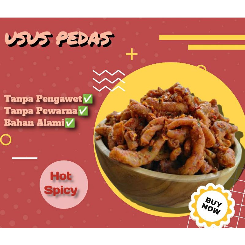 

(80 gram) Kripik usus hu.hah, kripik usus pedas