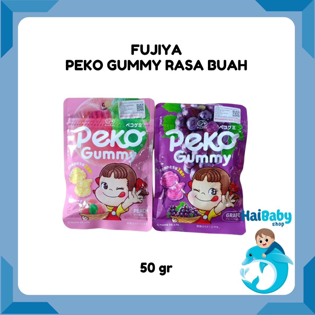 Fujiya Peko Peach  / Grape Gummy Candy 50 Gr