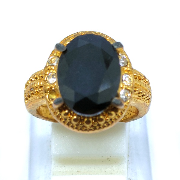 Cincin Wanita Batu Black Onyx Hitam Perhiasan Fashion
