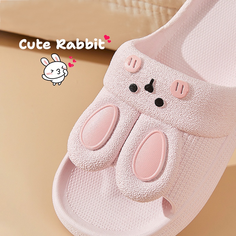 Lazy Bear Sendal Jelly Wanita / Sandal Slip On PVC / Sandal Perempuan Lucu / Cute Rabbit Sandal Jelly Wanita / H30 Sendal Kelinci Rumah Sendal Anak Perempuan / Sendal Wanita Kekinian /Korea Soft Rubber Non Slip