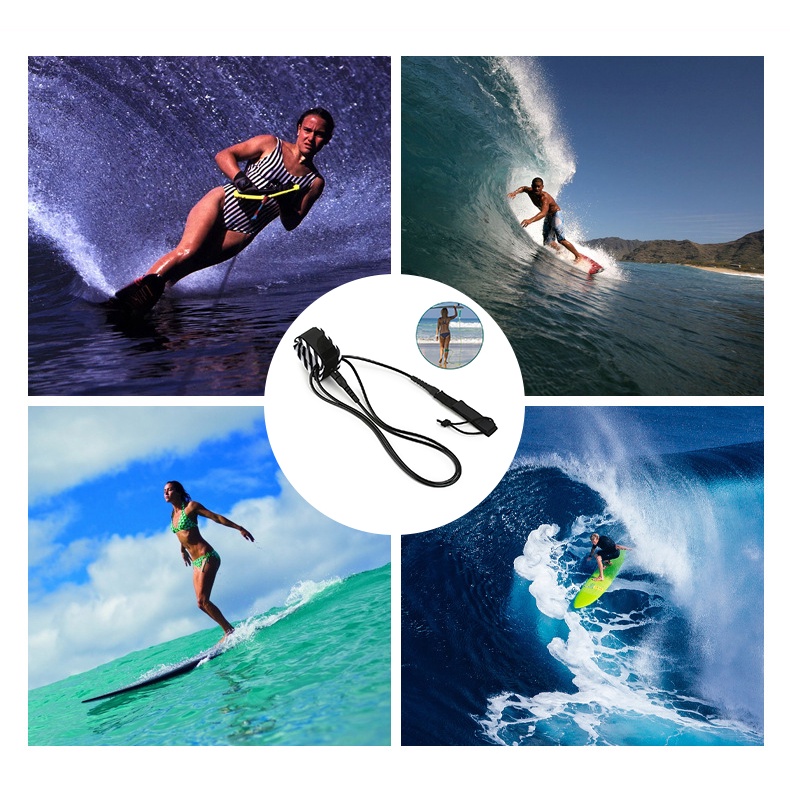 Surf Leash Surfboard 6/8/10ft Leash Surfing Paddleboard Leash Surfing Leg Rope Tali Pedal Kaki Untuk Papan Selancar