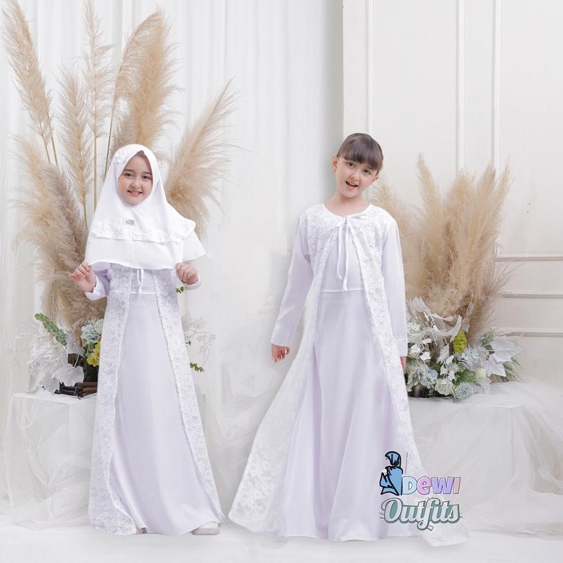 TERBAIK II Gamis Anak CLARISSA Gamis Brukat Putih Terbaru Gamis Putih Anak Perempuan Baju Muslim Ana
