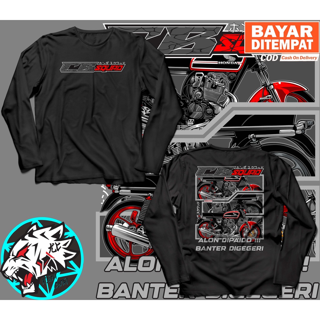 KAOS BAJU LENGAN PANJANG RACING HONDA CB 100 SQUAD BIG SIZE JUMBO KAOS HEREX COWOK CEWEK