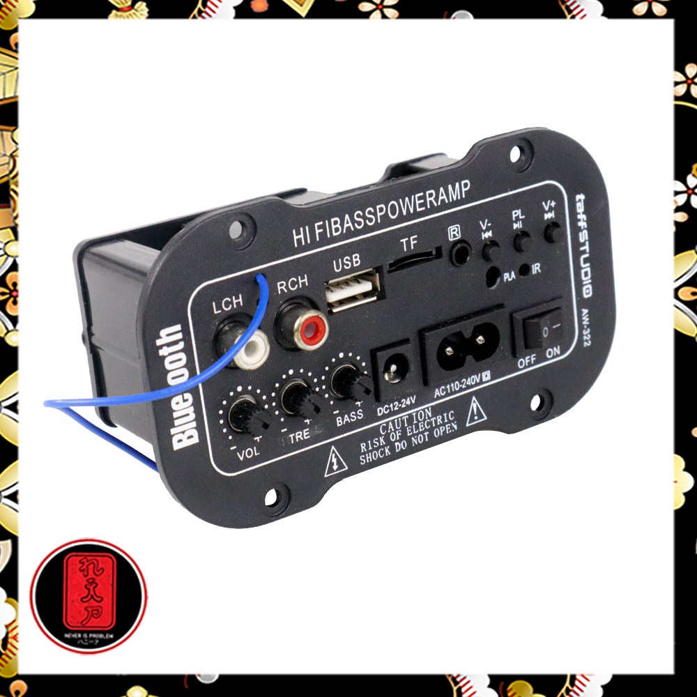 TaffSTUDIO Amplifier Board Audio Bluetooth USB Radio TF DIY 30W - AW-322 - Black