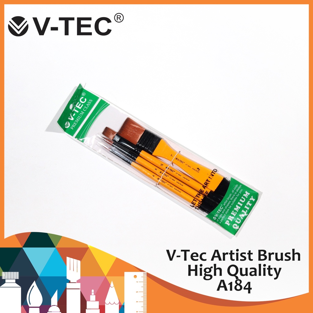 

V-Tec Artist Brushes A184/4 Premium Class / Kuas Lukis VTec / Kuas Lukis / V-Tec A184