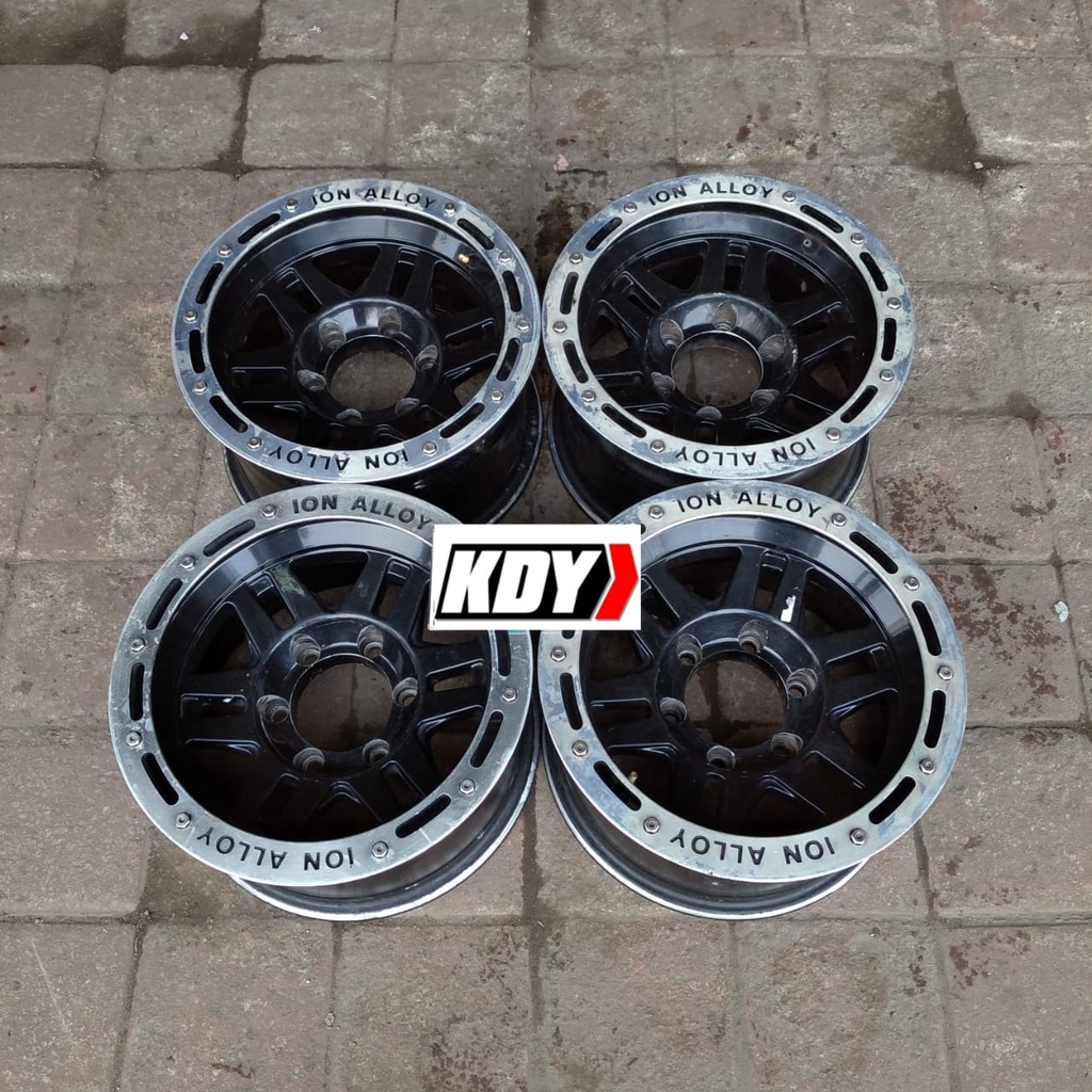 Velg Mobil ION ALOY R15 lebar 8 pcd 6X139 - Pelek Ring 15 offroad seken bekas - Buat Triton, Terrano