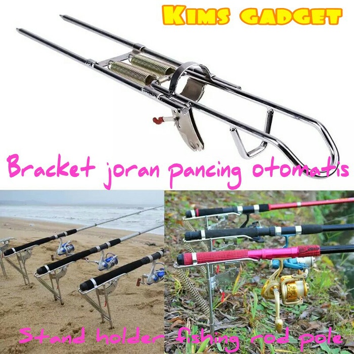 bracket dudukan joran pancing otomatis dobel per-stand holder joran