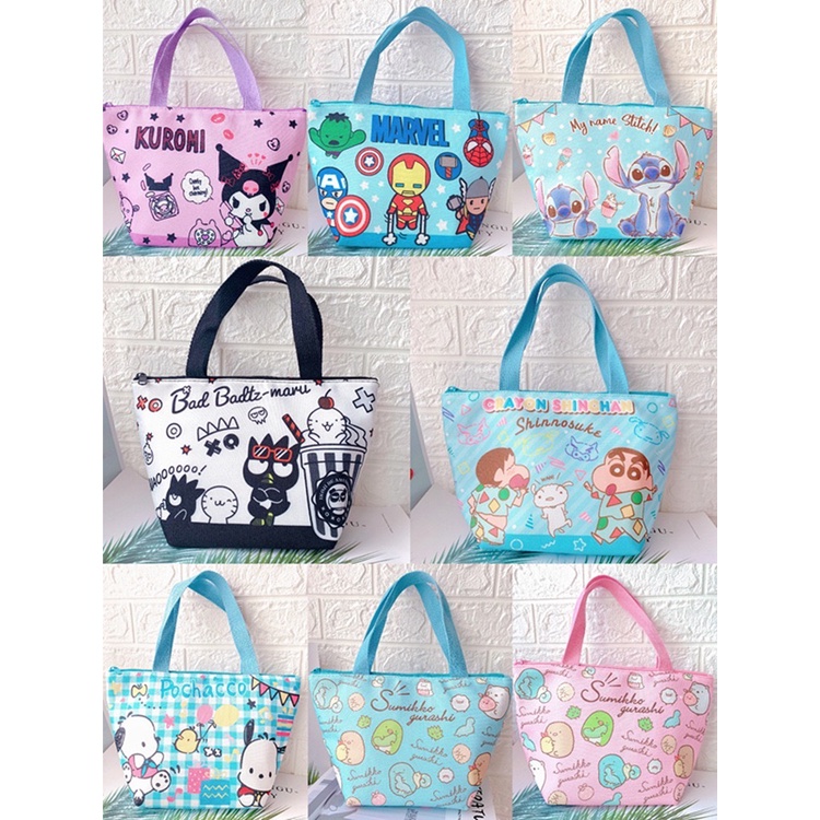 NAOMI - Lunch Bag Emiko - Tas Bekal Aluminium Foil Anak Motif Sanrio - Tas Kotak Makan - Tas makan aluminium Foil - Lunch bag sanrio karakter