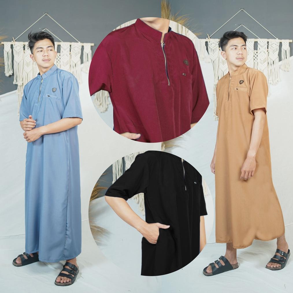 JUBAH PRIA DEWASA PREMIUM EL-BILAL / JUBAH PRIA LENGAN PENDEK GAMIS COWOK PREMIUM IMPORT FREE PECI .