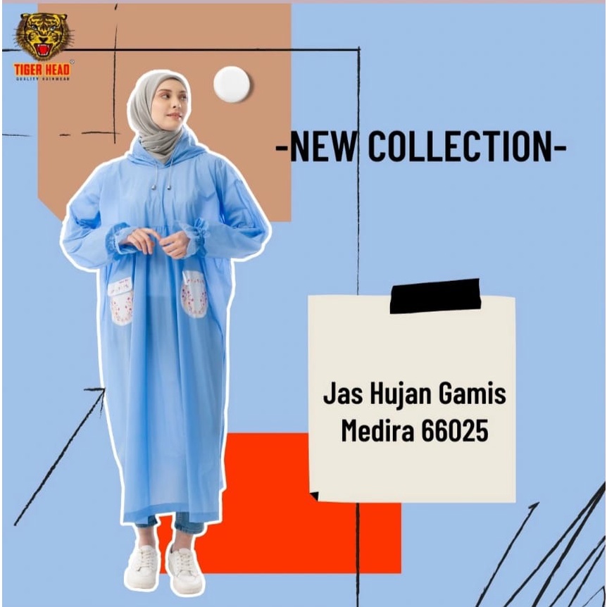 FELWINSHOP Jas Hujan Gamis Wanita Medira Rain City