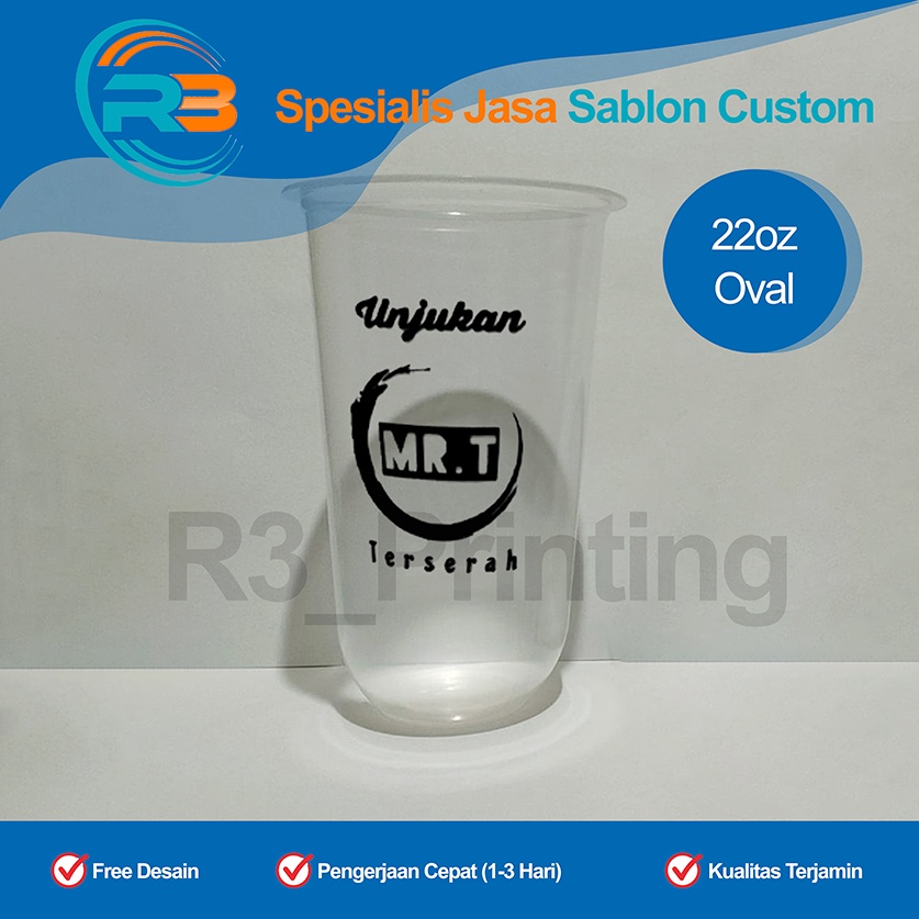 SABLON CUP 22 OZ DATAR/OVAL FREE DESAIN PRINTING CUP OVAL SABLON CUP STARINDO OVAL SABLON CUP CEMBUN