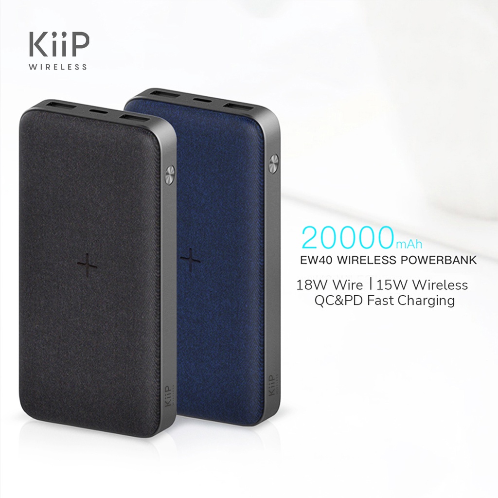 KiiP WIRELESS EW40 Power Bank 15W Fast Charging PD&amp;QC 3.0 20W 20000mAh