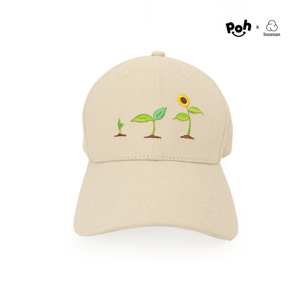 POH X HOOMAN - Sunflower Cap - Topi Baseball Broken White Unisex