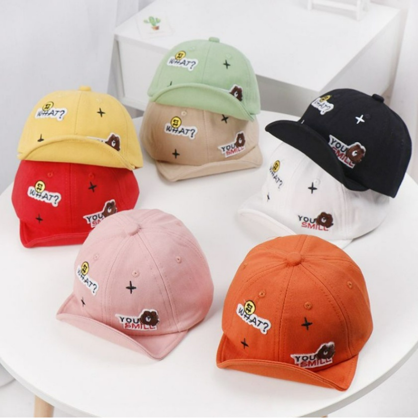 Topi Teddy Baseball Bordir 1-3 Tahun Topi Teddy / Gajah Balon / What / GC Bear / Dot Ear / Bear Astro Premium Quality CBKS VC