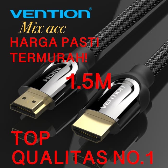 [1.5M - B05] Vention Kabel Hdmi High Speed Nylon Braided HDMI v2.0 4K