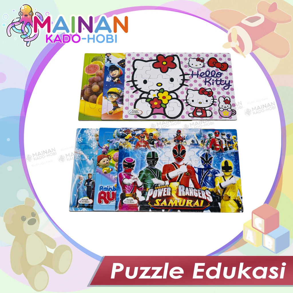 HADIAH HOBI MAINAN EDUKASI ANAK PUZZLE KARAKTER KARTUN LUCU UKURAN KECIL BESAR