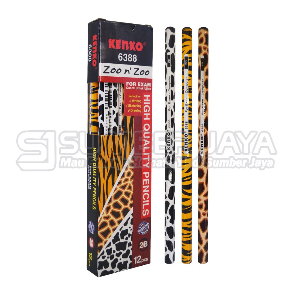 

Pensil kayu 2B kenko zoo n zoo 6388 2B