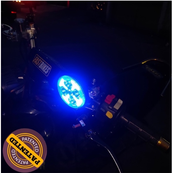 Lampu Sorot Breaket Spion 9 Mata Bulat LED Merah Biru 710 universal