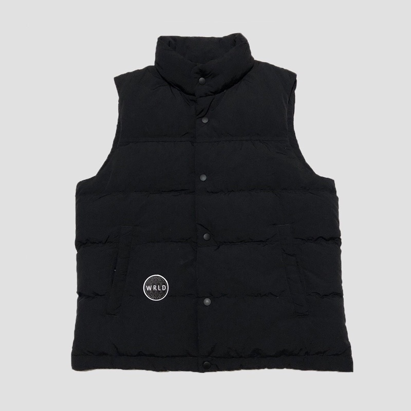 Vest uniqlo puffer black button hitam rompi bulang bulu angsa second bekas ut ul seamless