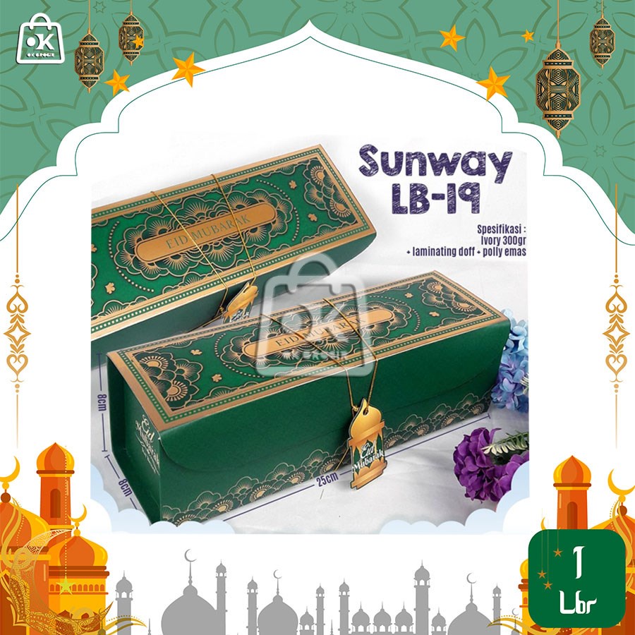 

Box Lebaran SUNWAY untuk Bolu Brownies Idul Fitri 25x8x8cm (1 lbr)