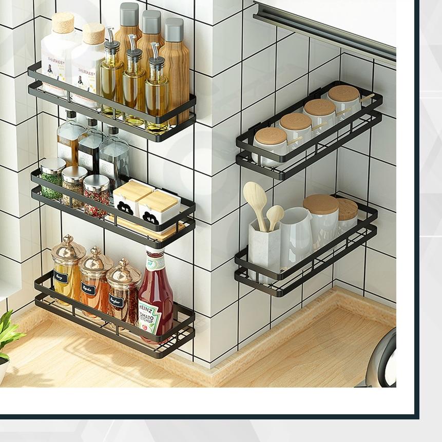 ✲ Rak Bumbu Dapur Gantung Tempel Dinding Tempat Botol Kecap Lada Garam Serbaguna ❊