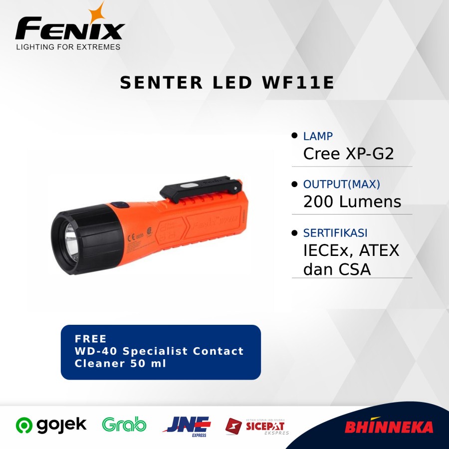 FENIX Flashlight Atex Explosion Proof 200 Lumens WF11E