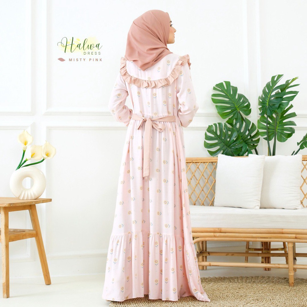 Riskirich Halwa Gamis Homedress Kiyowo Bahan Rayon Valencia Premium