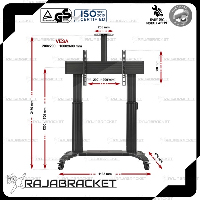 Standing Bracket TV 75 80 85 90 95 100 105 110 inch, Standing Remote Lifting | Wireless Remote