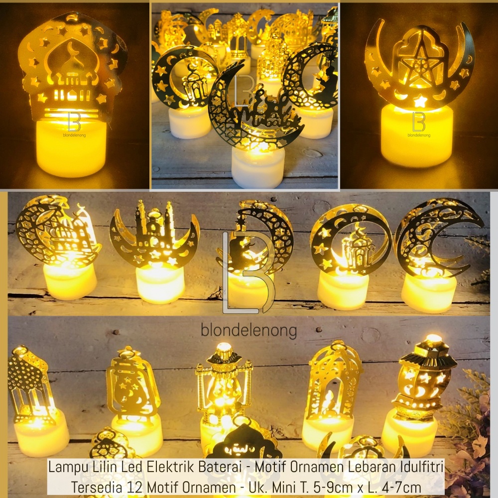 Lampu Lilin Led Candle Light Electrik Electric Ornament Pajangan Hiasan Dekorasi Hang Tag Dekor Hampers Hamper Parcel Parsel Lebaran Idul Fitri Ramadan Kareem Ketupat Bulan Bintang Bedug Mesjid Batu Baterai Batre AAA Jam Dinding Kalkulator Mini Kecil 2023