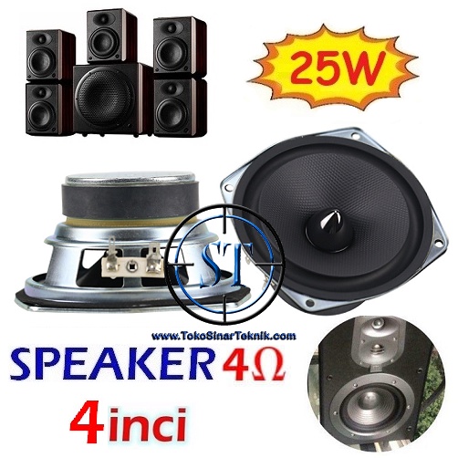 Speaker HI-FI 4Inch 25W Low Full Range Audio Speaker 4 Ohm 4&quot; 25Watt Spiker Box Kuping 4 Inch Suara Bagus Diy