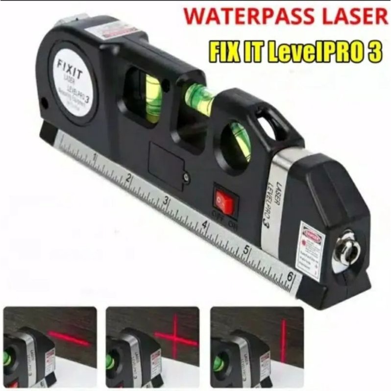 Alat Meteran Waterpass Infrared Digital Vertikal Horizontal Presisi - Penggaris Fix Level  Pro 3 Multifungsi