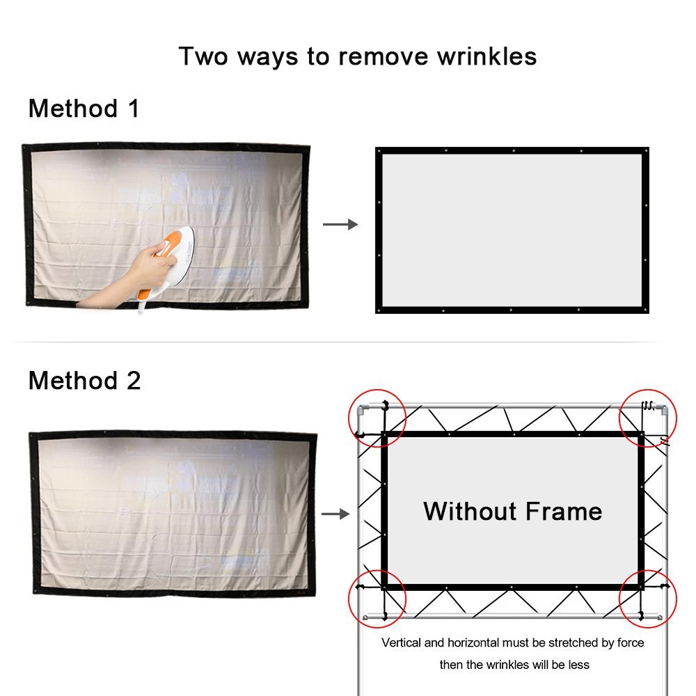 Layar Proyektor Portable 100 inch/Kain Layar Proyektor/Screen Projector/Projector Screen Portable