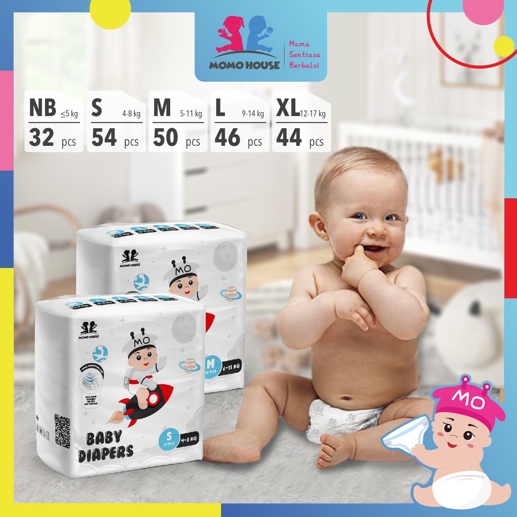 MOMO HOUSE Popok Bayi Baru Lahir Popok Newborn Diaper Baby Diapers Popok Bayi Newborn Popok Bayi Murah Popok Murah