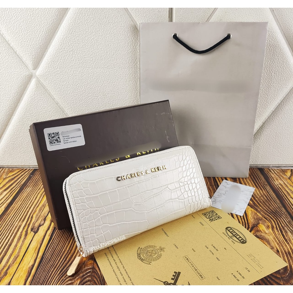 TERBARUU!!! CK DOMPET WANITA MINI LONG WALLET (FREEBOX + PAPERBAG) - DOMPET WANITA CNK CROC - EFFECT SMALL WALLET WITH BOX - Dompet / Wallet wanita import bahan kulit / CK TOP ZIP + BOX NAGITABAGS 2055