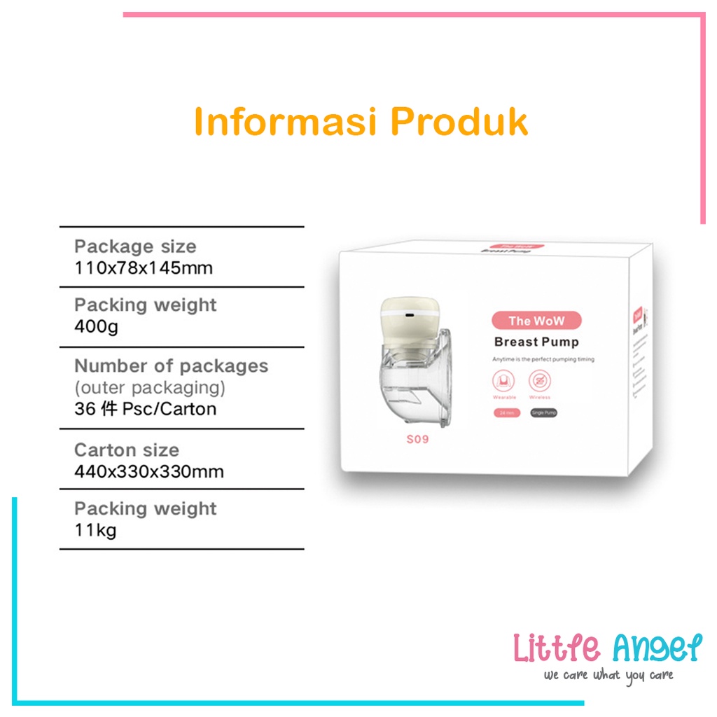 POMPA ASI HANDSFREE ELEKTRIK Tanpa Kabel Otomatis Portable Botol Susu Bayi USB Rechargeable Baby Breast Pump Electric Tempat Simpan Asi Premium