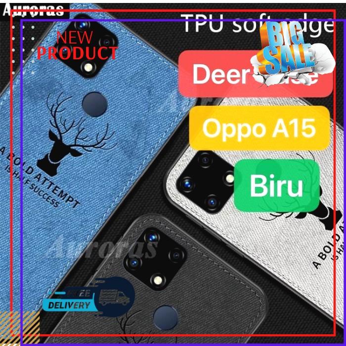 Case Oppo A15 Deer Emboidery Cover Silikon Casing Soft Case Handphone