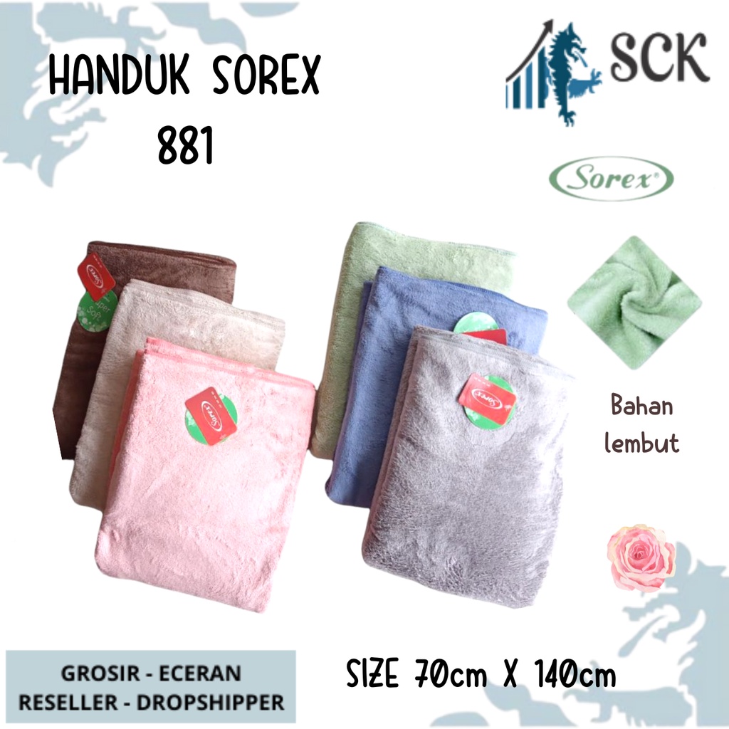 Handuk Sorex 881 Premium / Handuk Mandi Dewasa Microfiber 140cmx70cm / Perlengkapan Mandi