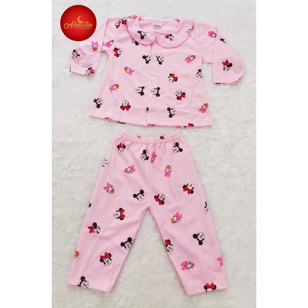 Setelan panjang bayi/Piyama anak perempuan/Baju bayi motif micky mouse