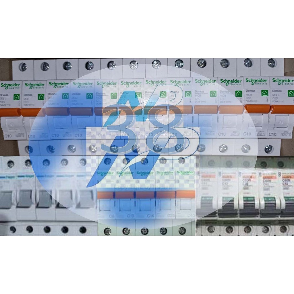 MCB Listrik 1p , (10a 16a 20a 25a 32a 45a) Schneider, Hager, Merlin gerin MCB PLN ORI