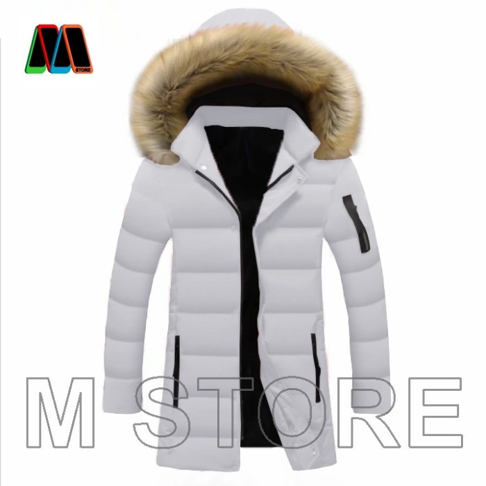 JAKET BULU ANGSA/JAKET WINTER/JAKET PRIA/JAKET JUMBO/JAKET WANITA - Putih, M Berkualitas Z2K7