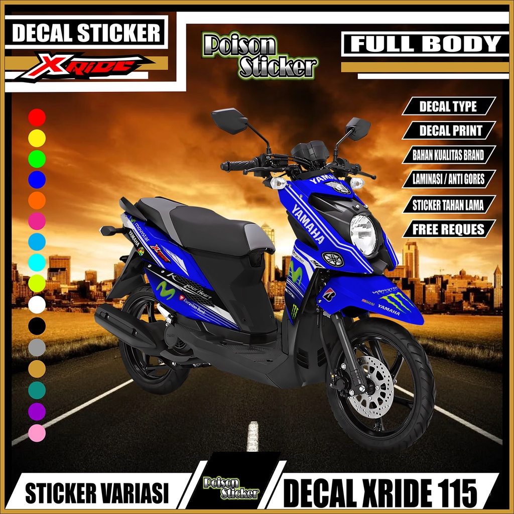 DECAL STICKER XRIDE 115 VARIASI FULL BODY YAMAHA XRIDE 115 STICKER CODE 02