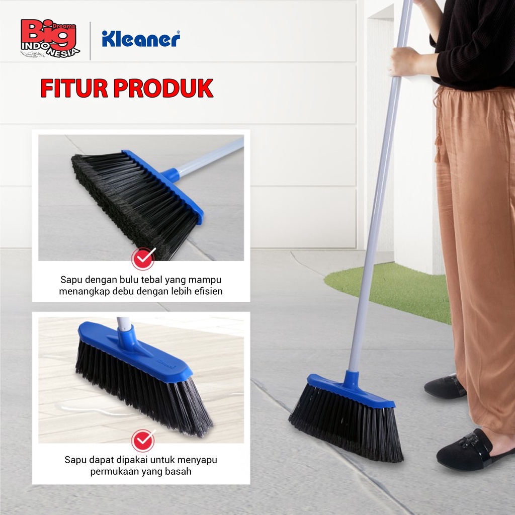 Sapu Lantai Luar Rumah 1 Pcs Alat Pembersih Debu Lantai Outdoor Dust Broom Serbaguna Kleaner K20002